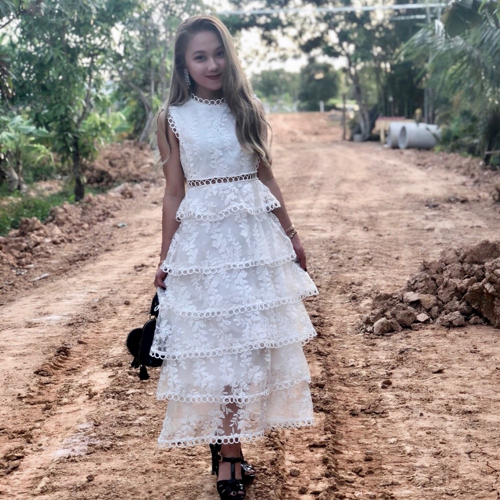 White long dress